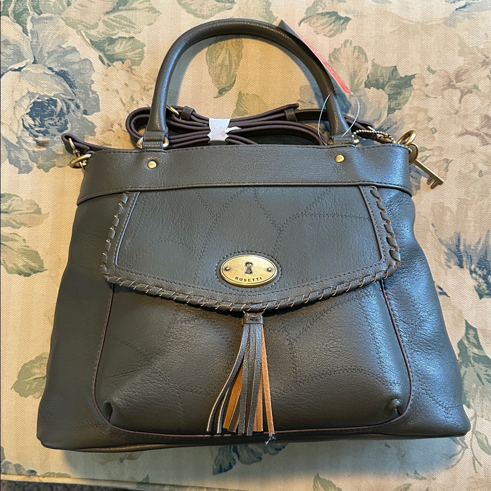 Rosetti Edith Olive Tree Faux Leather Satchel Purse Bag NWT